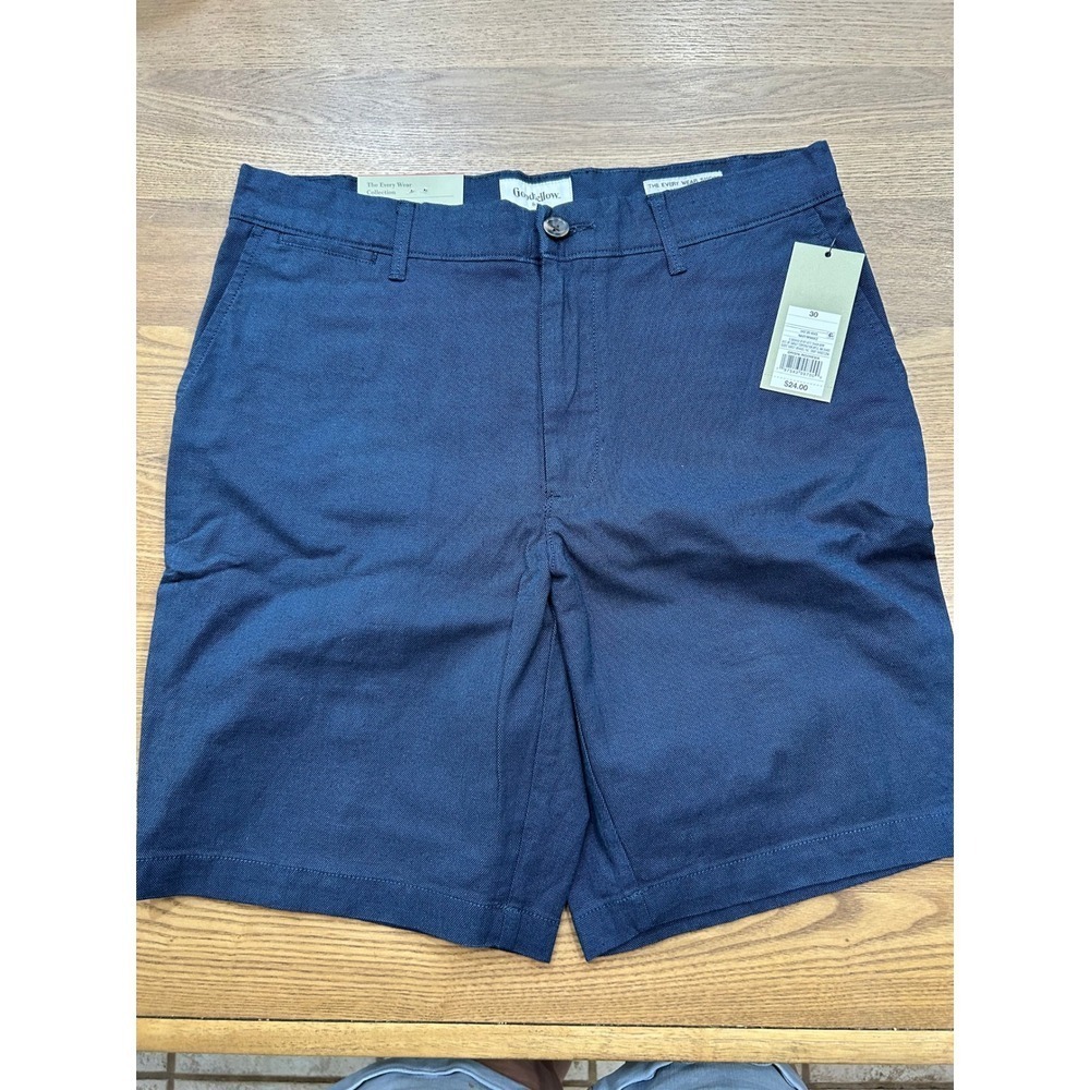 Goodfellow Co Flat Front Shorts Navy Blue Size 30 Slim Fit 9 Inch Inseam NEW